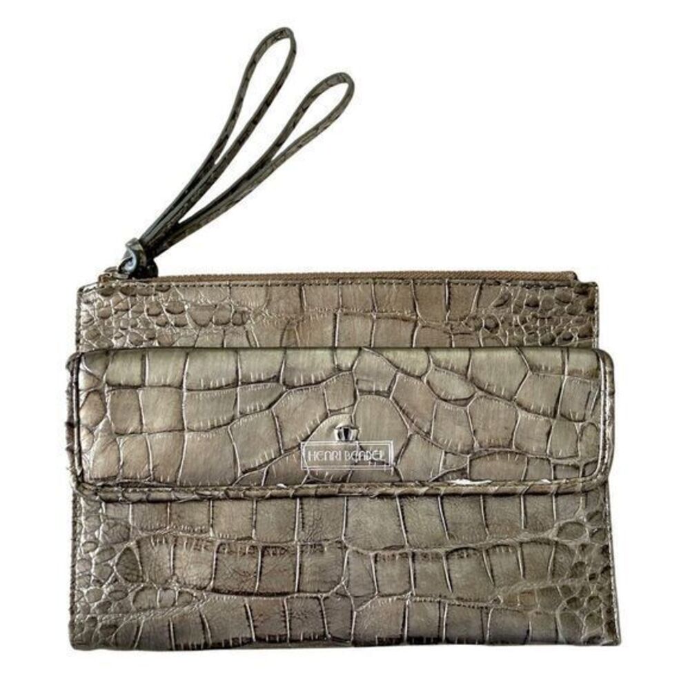 Henri Bendel Luxe crocodile clutch Travel Wallet wristlet